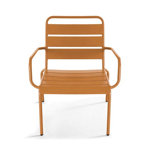 Lot De 2 Fauteuils Relax Avec Repose-pieds En Métal Caramel Palavas