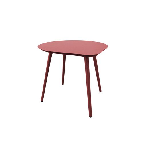 Lot De 2 Tables Basses De Jardin En Métal Rose Poudré Et Pourpre