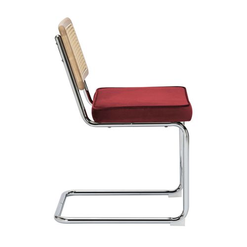 Lot De 2 Chaises En Acier Et Velours Bordeaux Betty