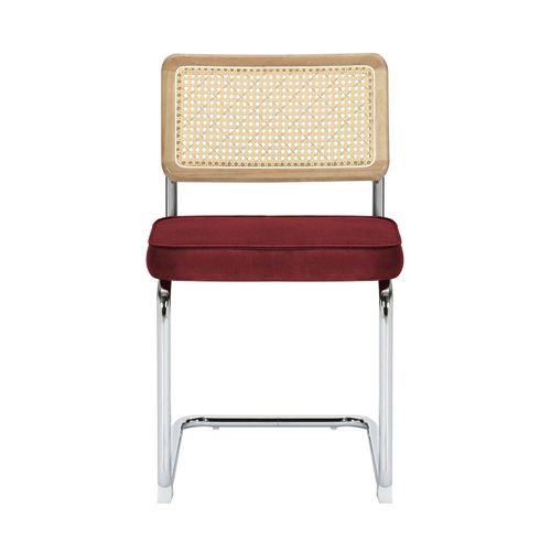 Lot De 2 Chaises En Acier Et Velours Bordeaux Betty