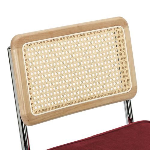 Lot De 2 Chaises En Acier Et Velours Bordeaux Betty