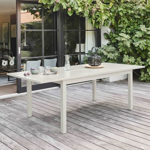 Table De Jardin Extensible En Aluminium 8 à 10 Places Crème Butterfly