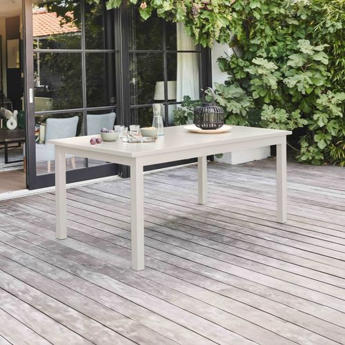 Table De Jardin Extensible En Aluminium 8 à 10 Places Crème Butterfly
