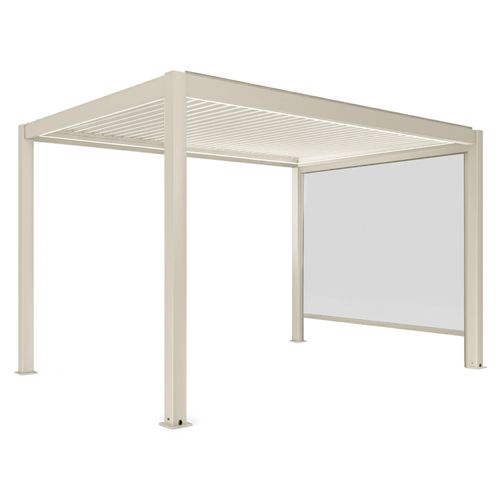 Pergola Bioclimatique Autoportée Motorisée Éclairée 3 X 4m Et 1 Store