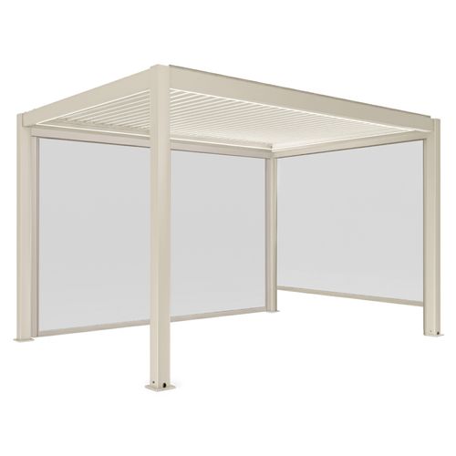 Pergola Bioclimatique Autoportée Motorisée Éclairée 3 X 4m Et 2 Stores