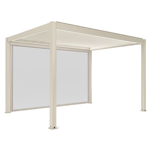 Pergola Bioclimatique Autoportée Motorisée Éclairée 3 X 4m Et 1 Store
