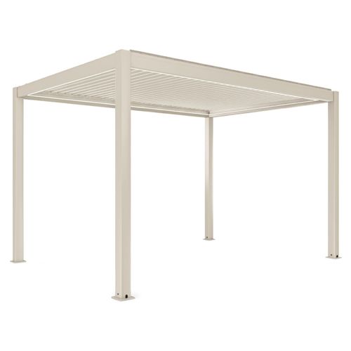 Pergola Bioclimatique Autoportée Motorisée Éclairée 3 X 4m Et 1 Store