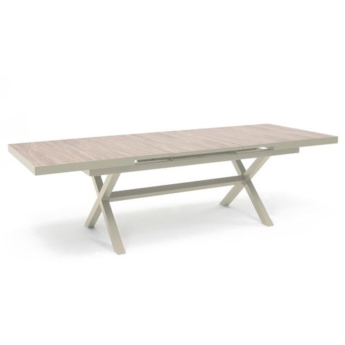 Table Extensible En Aluminium Et Céramique 10 Places Crème Tivoli