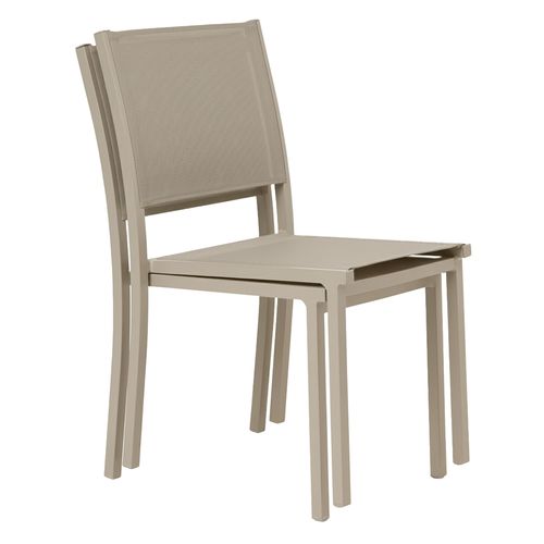 Lot De 2 Chaises De Jardin Aluminium Et Textilène Crème