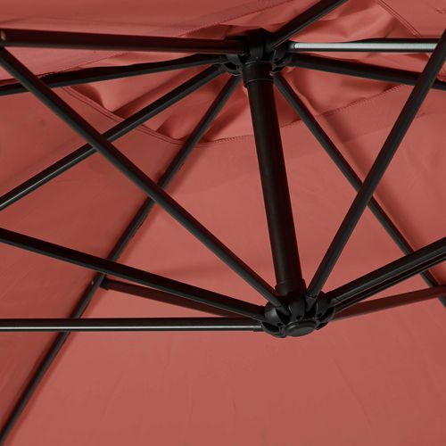 Parasol Déporté 3 X 3 M Et 4 Dalles à Lester Remplisable Terracotta