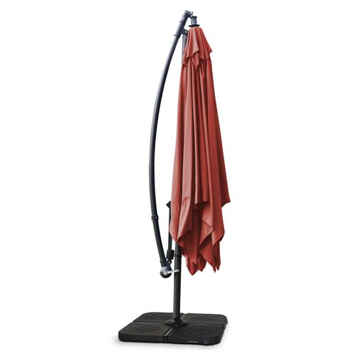 Parasol Déporté 3 X 3 M Et 4 Dalles à Lester Remplisable Terracotta