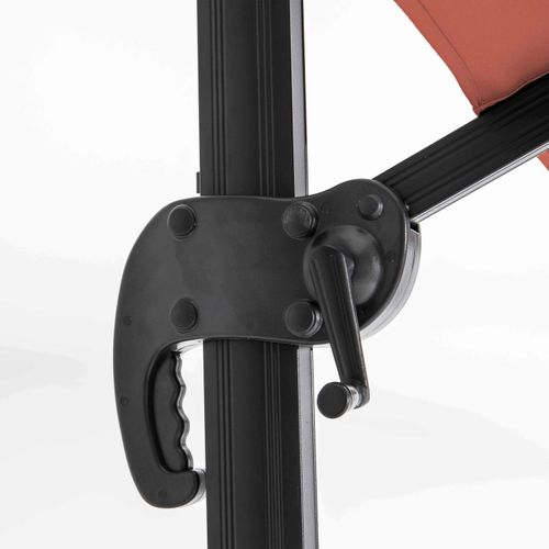 Parasol Déporté Inclinable Rotatif 2x3m Et 4 Dalles Lestées Terracotta