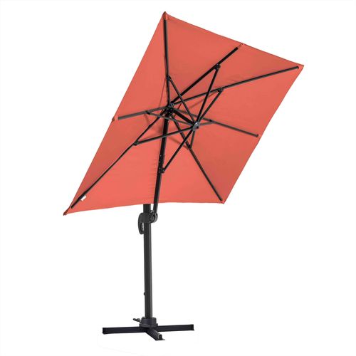 Parasol Déporté 2x3 M Et 4 Dalles à Remplir Aluminium Terracotta Amalya