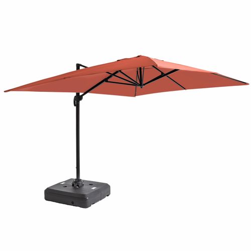 Parasol Déporté 4x3 M Inclinable + à Lester Sur Roues Terracotta Caserta