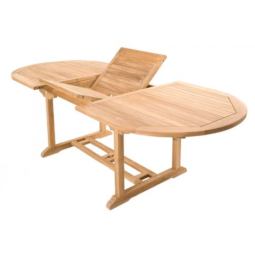 Kajang - Salon De Jardin Extensible Avec Table Ovale 8 Places En Teck