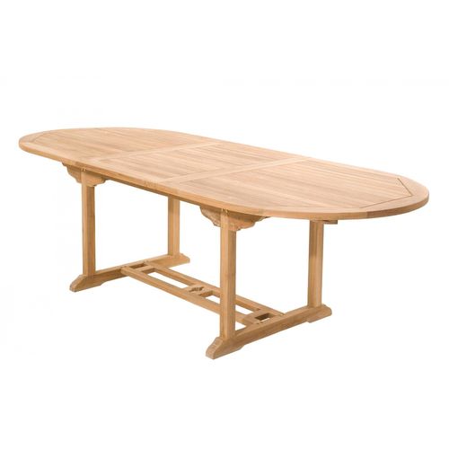 Kajang - Salon De Jardin Extensible Avec Table Ovale 8 Places En Teck