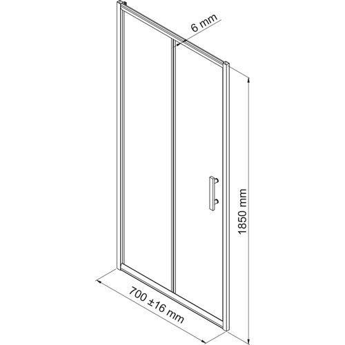 Porte De Douche Ekla - Pliante - Finition Chromé - 70x185cm