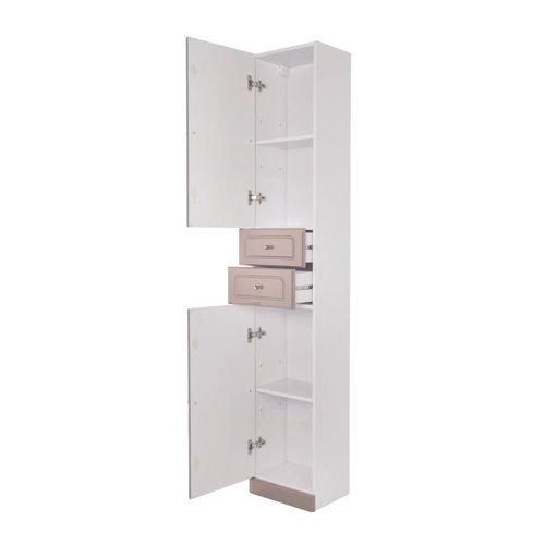 Colonne De Rangement à Poser Tolede - 35cm - Taupe - Pvc Brillant - Livré En Kit