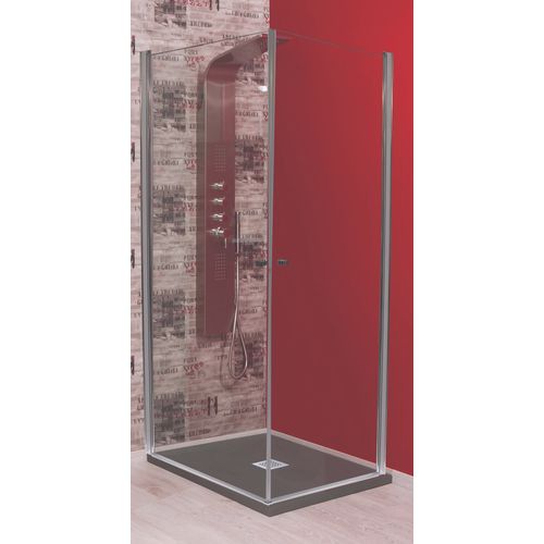 Porte De Douche Frisco - Finition Chromé - Accès Angle - Transparent 90x194,5cm