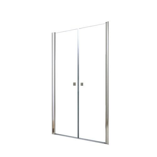 Portes De Douche Battantes Frisco - Finition Chromé - Transparent - 90x194,5cm