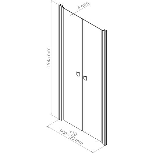Portes De Douche Battantes Frisco - Finition Chromé - Transparent - 90x194,5cm
