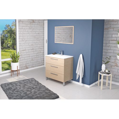 Meuble De Salle De Bain à Poser Pallas - 80cm - Chêne Clair - Mélaminé