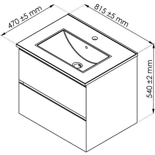 Meuble De Salle De Bain à Suspendre Max - L80cm - Blanc - Brillant - Livré Monté