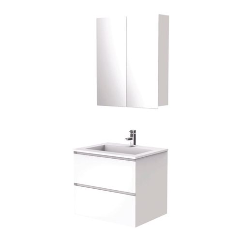 Meuble De Salle De Bain à Suspendre Max - L60cm - Blanc - Brillant - Livré Monté