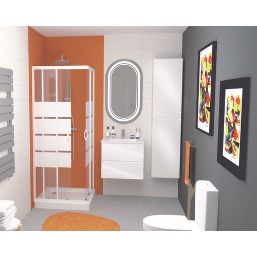 Meuble De Salle De Bain à Suspendre Max - L60cm - Blanc - Brillant - Livré Monté