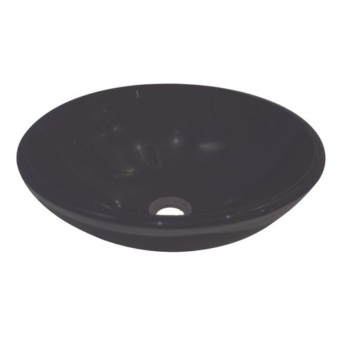 Vasque Ronde à Poser Vitoria - Céramique Noire - 42cm - Sans Trop Plein