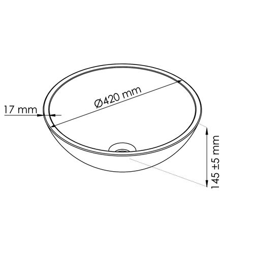 Vasque Ronde à Poser Vitoria - Céramique Noire - 42cm - Sans Trop Plein