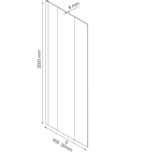 Paroi De Douche Italienne - Verre Trempé 8mm - Sérigraphie Miroir - 90x200cm