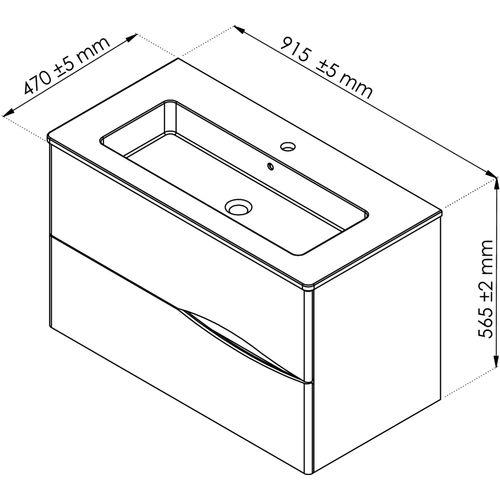 Meuble De Salle De Bain à Suspendre 2doo - L90cm - Gris -  - Livré Monté