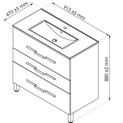 Meuble De Salle De Bain à Poser Alan - L90cm - Gris - Laqué Brillant