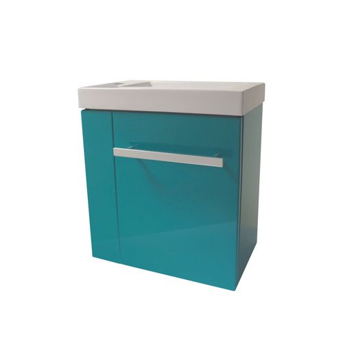 Meuble Lave-Main Seymour Lagon Avec Plan Vasque Blanc