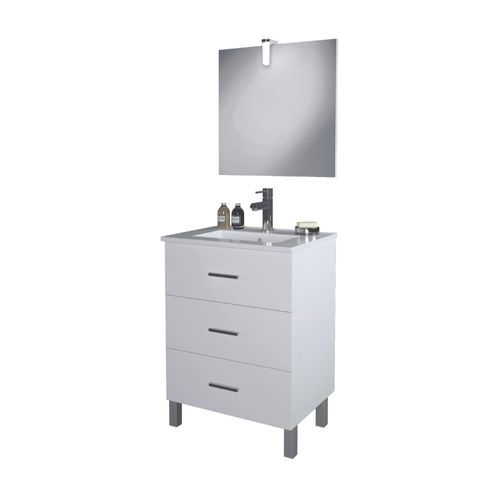 Meuble Salle De Bain à Poser Montecarlo - L60cm - Blanc -  - Livré Monté