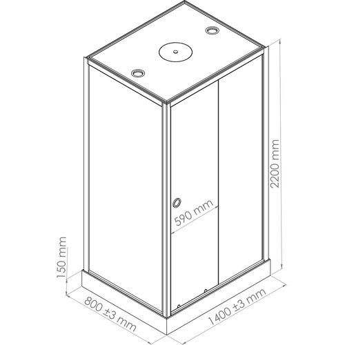 Cabine De Douche Gonea - 140 X 80 Cm - Accès De Face - Profilés Aluminium - Noir Mat