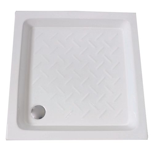 Receveur De Douche  Cera - Picots Antidérapants - 70x70x9cm - Grès - Blanc
