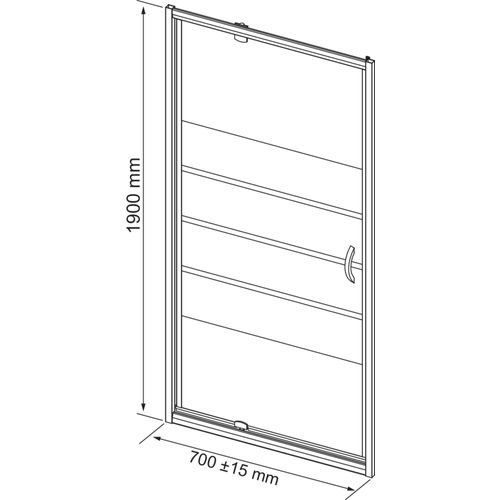 Porte De Douche Shiva - Pivotante - Finition Chromé - 70x190cm