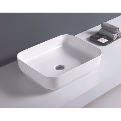 Vasque Rectangulaire à Poser Ida Blanc - 50x38,5 cm - Céramique