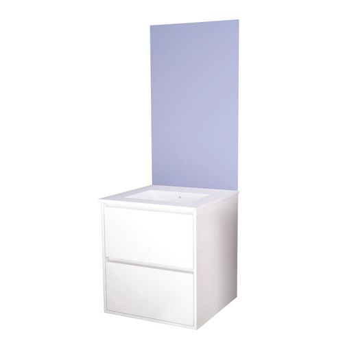 Meuble De Salle De Bain Belis - à Suspendre - Miroir Affleurant - 60cm - Blanc