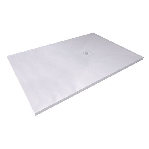 Receveur De Douche  Nola 3 -  70x120x3cm - Résine - Blanc - Bonde - Découpable