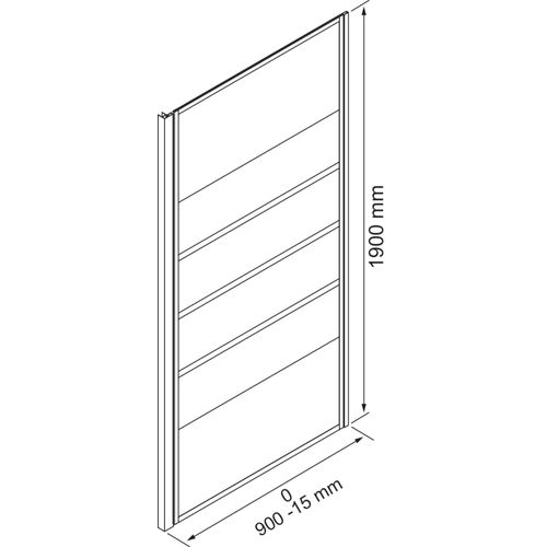 Paroi Latérale Shiva - Retour Fixe - Finition Chromé - 90x190cm