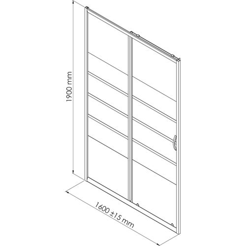 Porte De Douche Shiva - Coulissante - Finition Chromé - 160x190cm