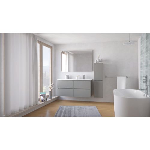 Colonne De Rangement  à Suspendre Trendy - 30 Cm  2 Portes  - Laqué Gris Mat