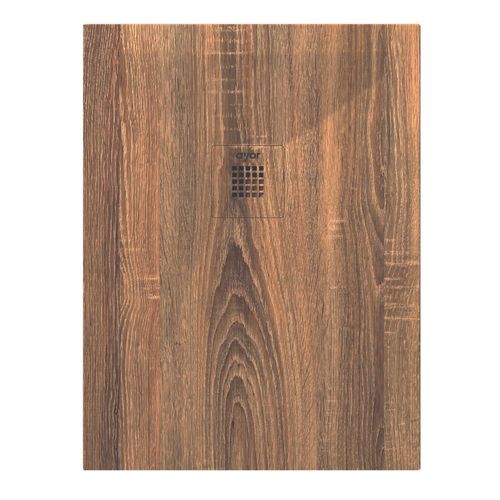 Receveur De Douche  Nola 3 - 70x100x3cm - Résine - Noyer - Bonde - Découpable