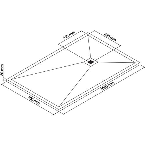 Receveur De Douche  Nola 3 - 70x100x3cm - Résine - Noyer - Bonde - Découpable