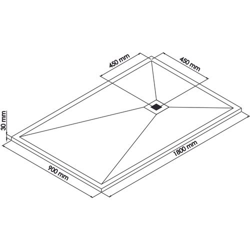 Receveur De Douche  Nola 3 - 90x180x3 - Résine - Nature Bois - Bonde - Découpable