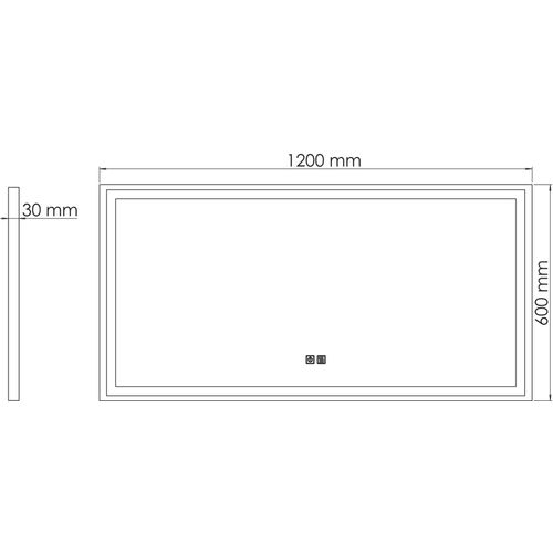 Miroir De Salle De Bain Éclairant Selena - Cadre Aluminium Noir - 120 X 60 Cm