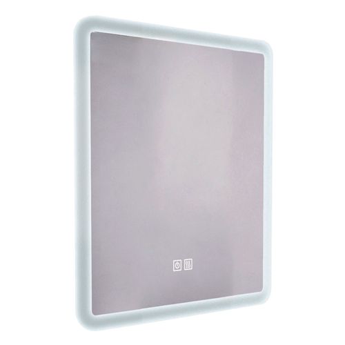 Miroir Salle De Bain Éclairant Athena - Bords Effet Givré - 60 X 60 Cm